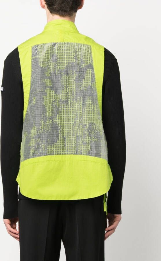 Stone Island Shadow Project Hemd met mesh vlak Groen
