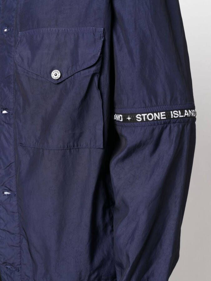 Stone Island Shirtjack met afneembare mouwen Blauw