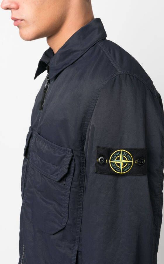 Stone Island Shirtjack met Compass-logopatch Blauw