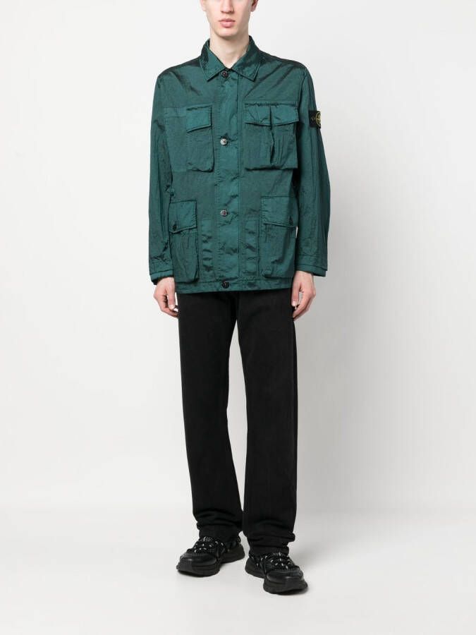 Stone Island Shirtjack met Compass-logopatch Groen