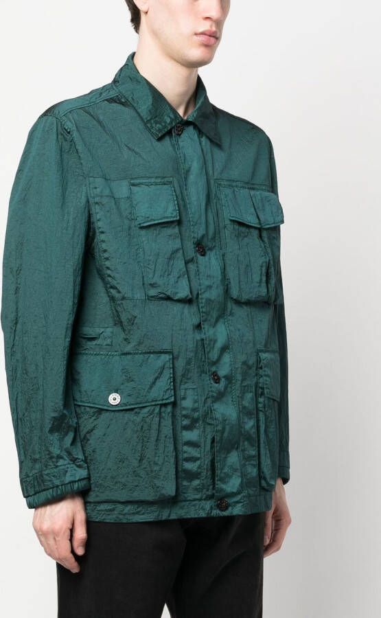 Stone Island Shirtjack met Compass-logopatch Groen