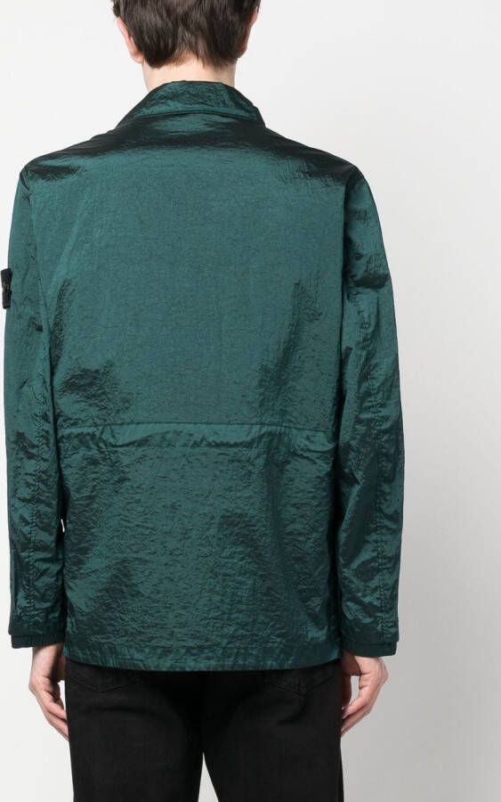 Stone Island Shirtjack met Compass-logopatch Groen