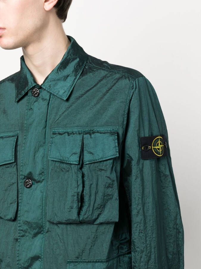 Stone Island Shirtjack met Compass-logopatch Groen