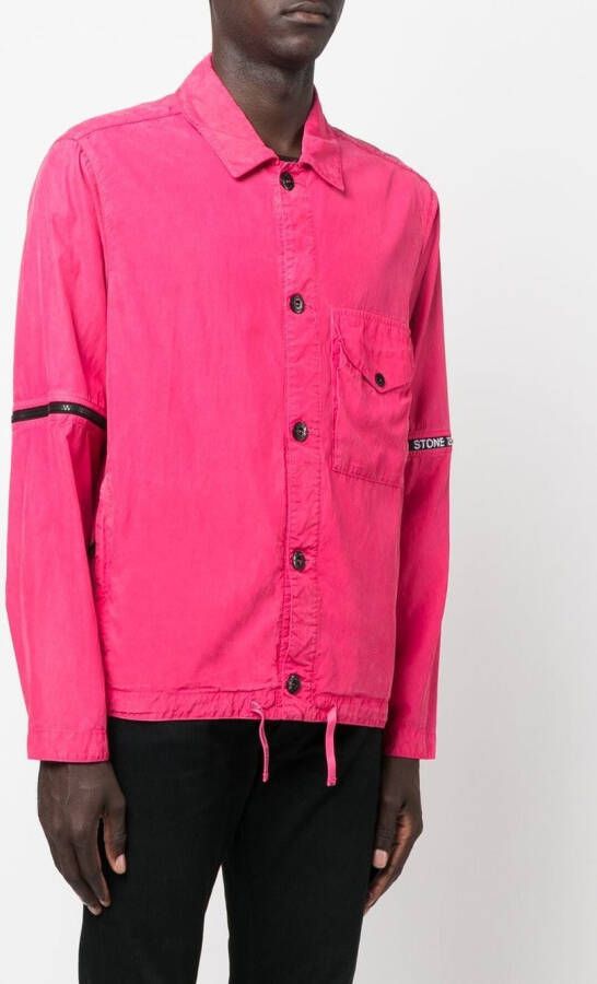 Stone Island Shirtjack met logoband Roze