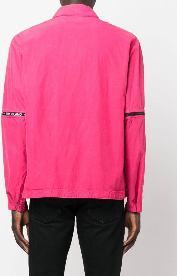 Stone Island Shirtjack met logoband Roze