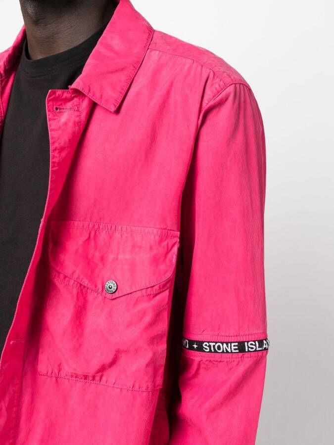 Stone Island Shirtjack met logoband Roze