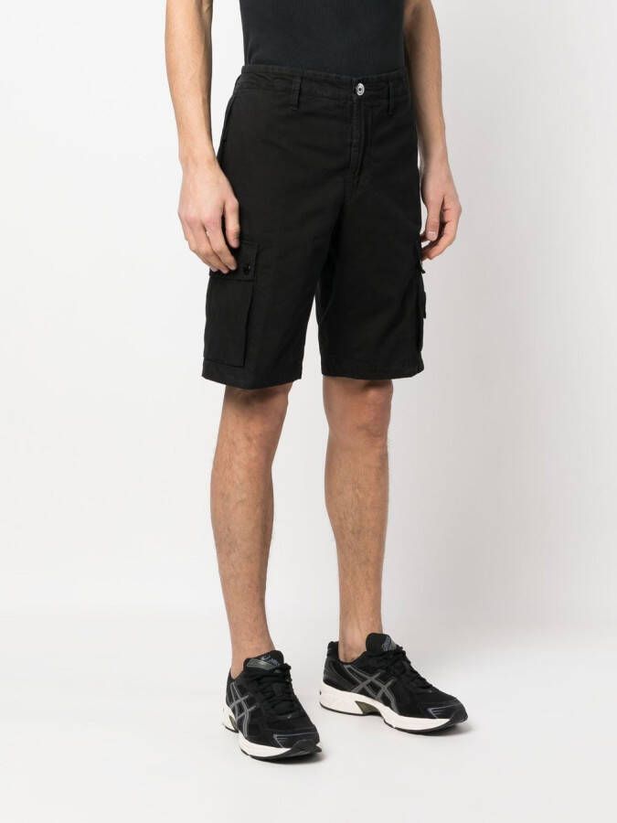 Stone Island Shorts met Compass-patch Zwart