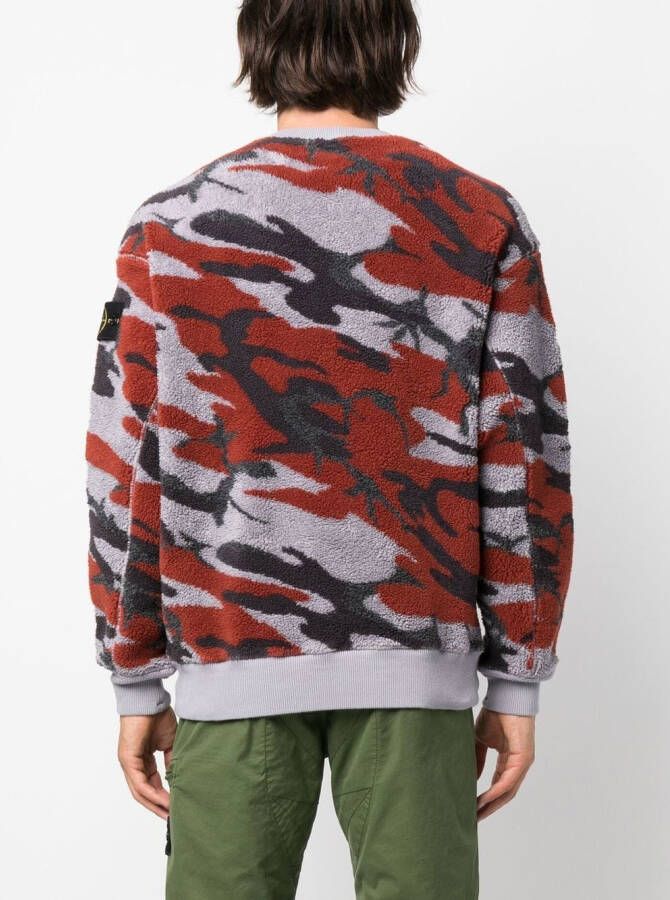 Stone Island Sweater met camouflageprint Paars