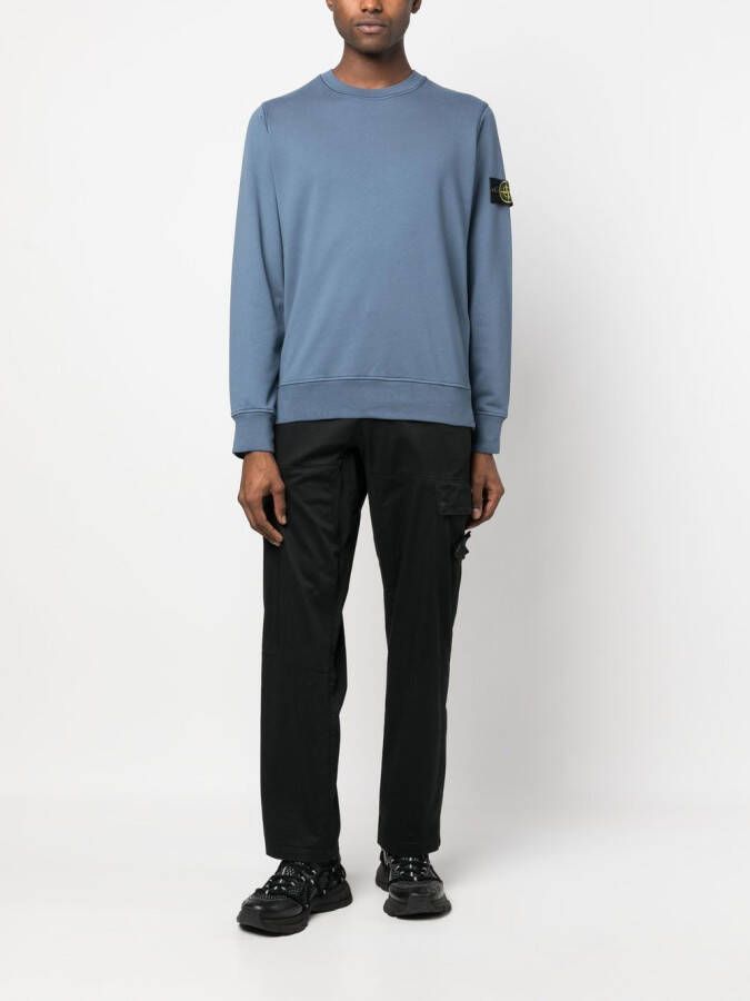 Stone Island Sweater met Compass-logopatch Blauw