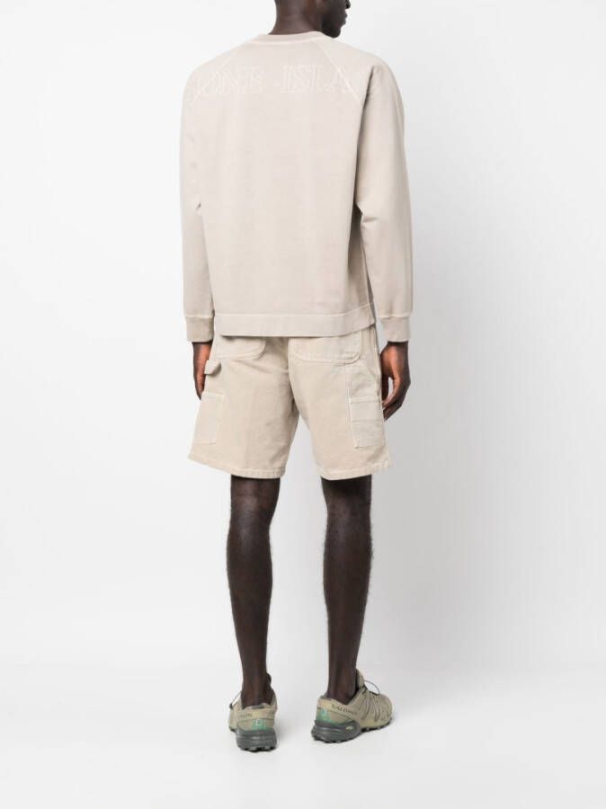 Stone Island Sweater met geborduurd logo Beige