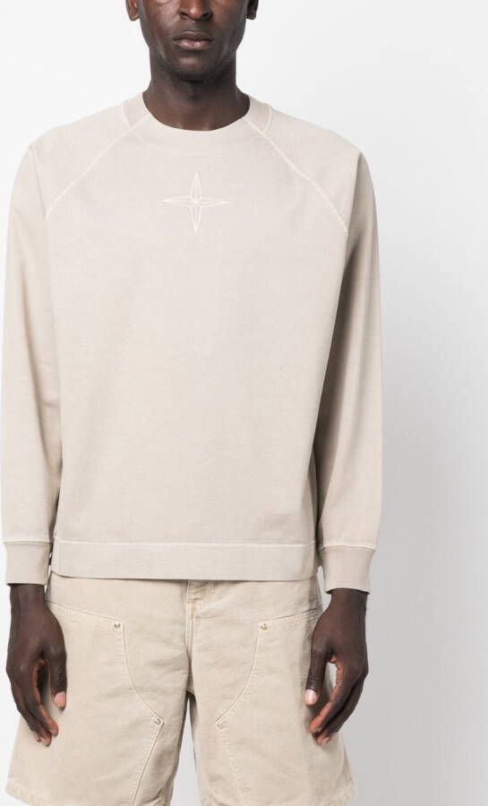 Stone Island Sweater met geborduurd logo Beige