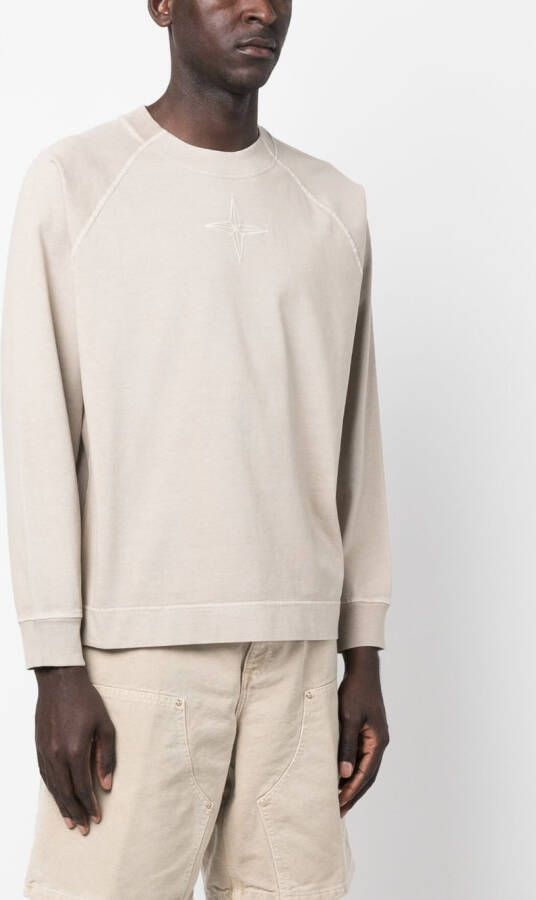 Stone Island Sweater met geborduurd logo Beige