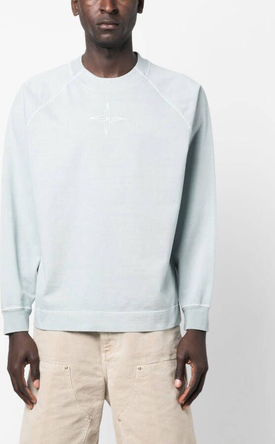 Stone Island Sweater met geborduurd logo Blauw