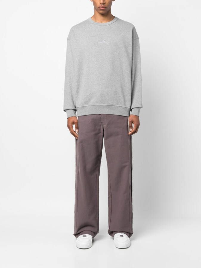 Stone Island Sweater met geborduurd logo Grijs