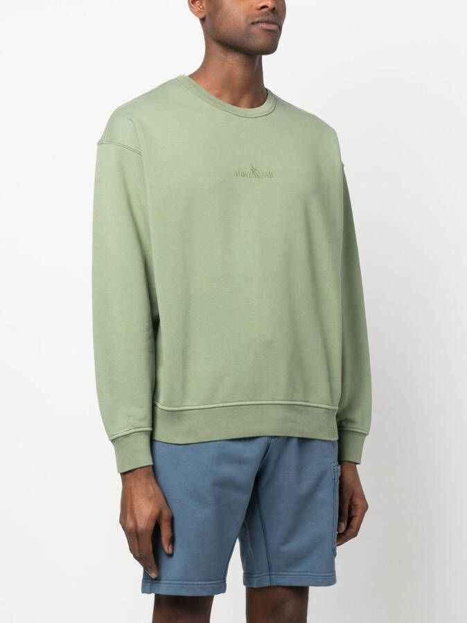 Stone Island Sweater met geborduurd logo Groen