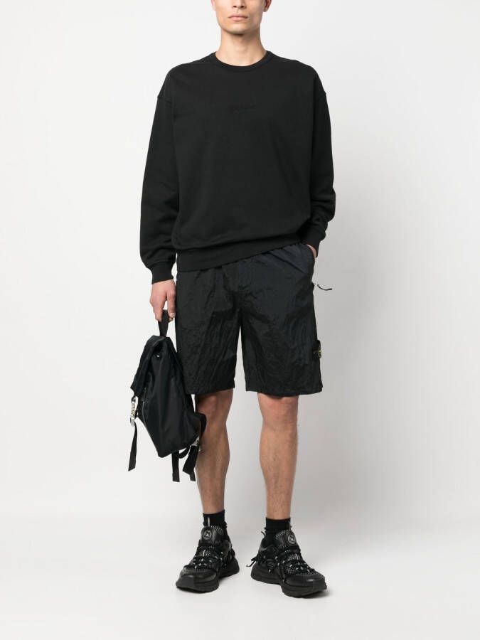 Stone Island Sweater met geborduurd logo Zwart