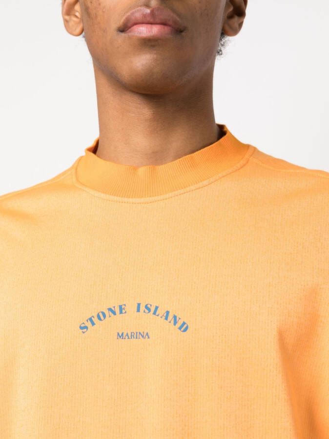 Stone Island Sweater met logoprint Oranje