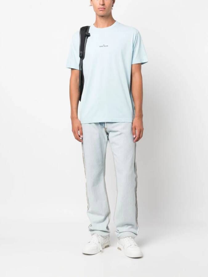 Stone Island T-shirt met Compass-logopatch Blauw