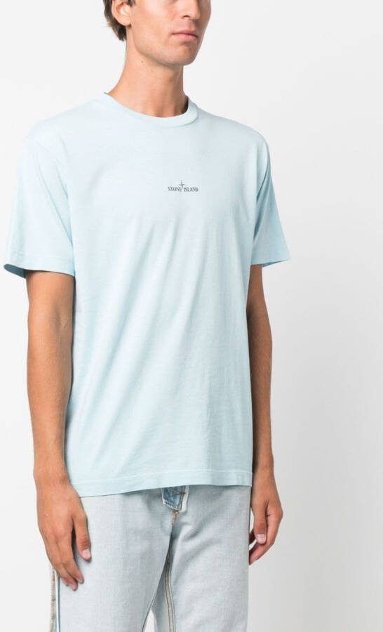 Stone Island T-shirt met Compass-logopatch Blauw