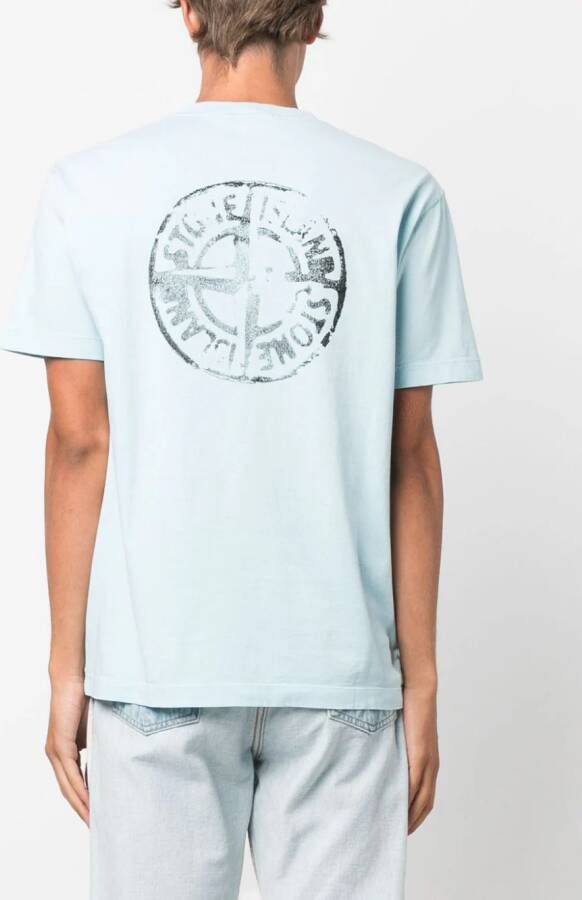 Stone Island T-shirt met Compass-logopatch Blauw