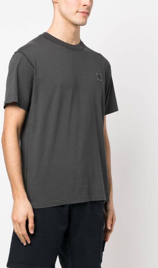 Stone Island T-shirt met Compass-logopatch Grijs