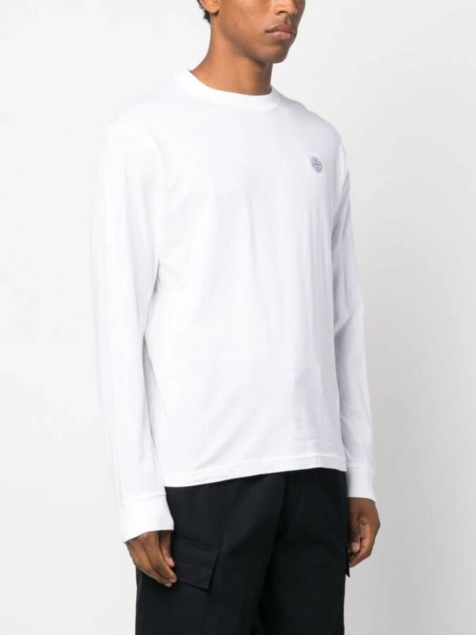 Stone Island T-shirt met Compass-logopatch Wit