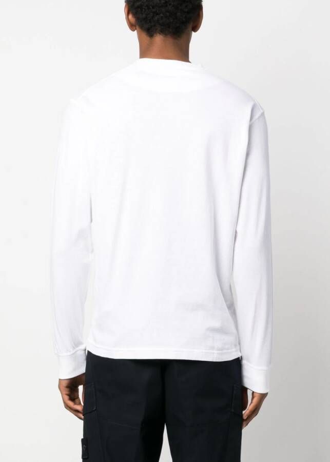 Stone Island T-shirt met Compass-logopatch Wit