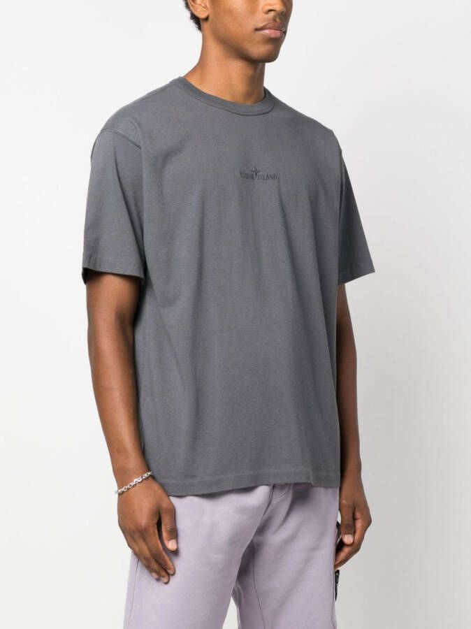 Stone Island T-shirt met geborduurd logo Grijs