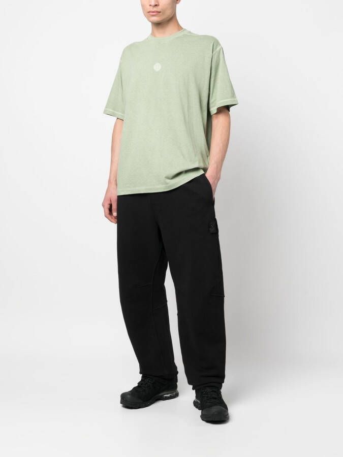 Stone Island T-shirt met geborduurd logo Groen