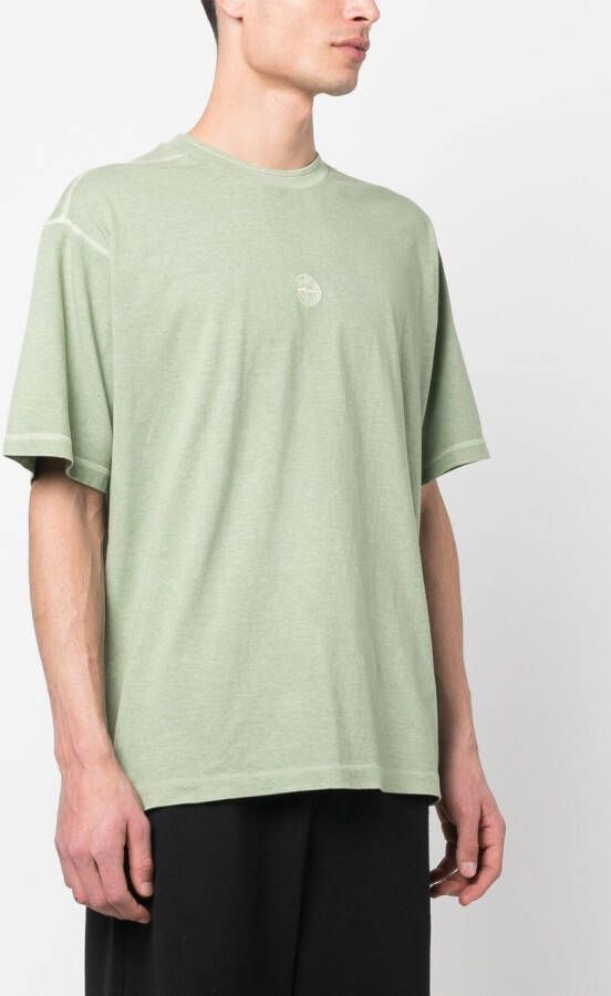 Stone Island T-shirt met geborduurd logo Groen