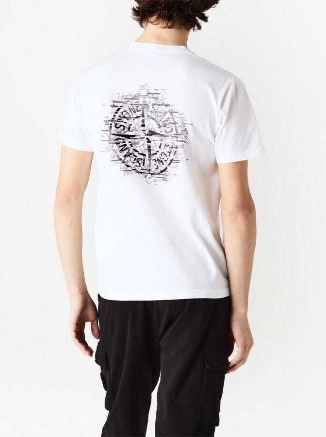 Stone Island T-shirt met logoprint Wit