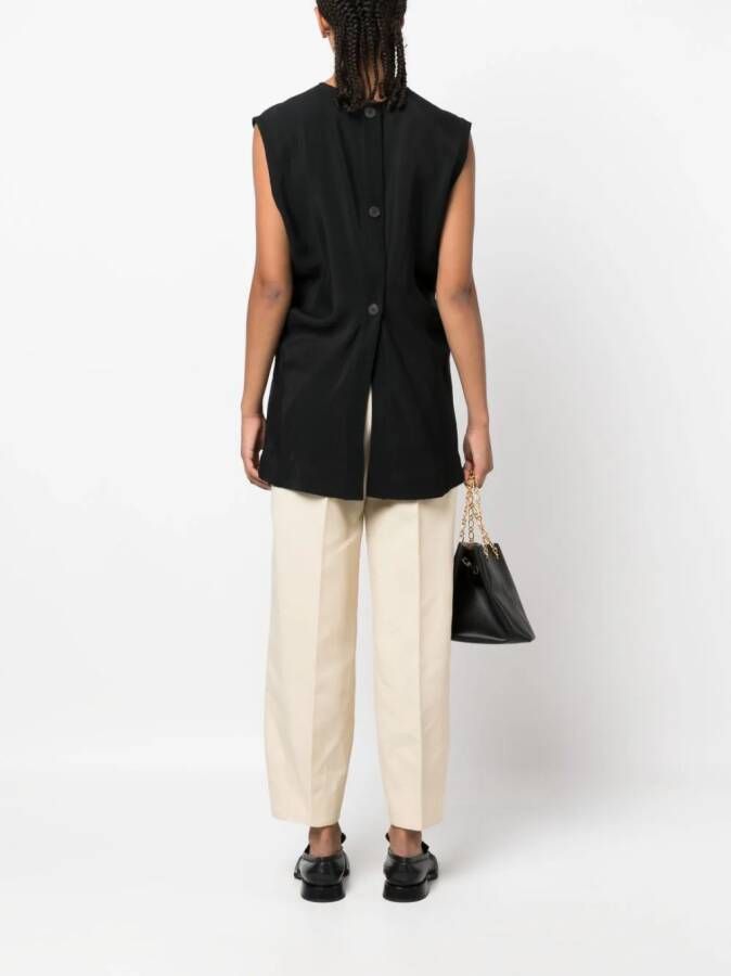 Studio Nicholson Gesmockte tanktop Zwart