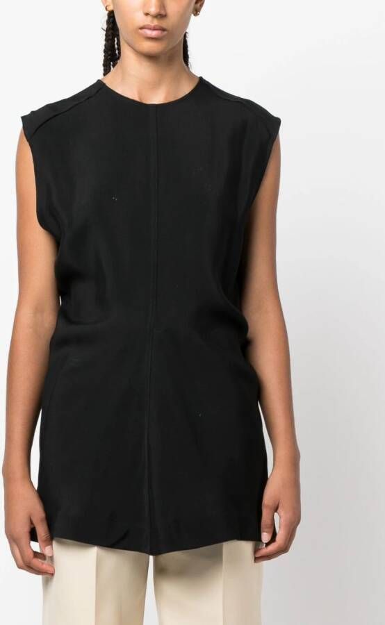 Studio Nicholson Gesmockte tanktop Zwart