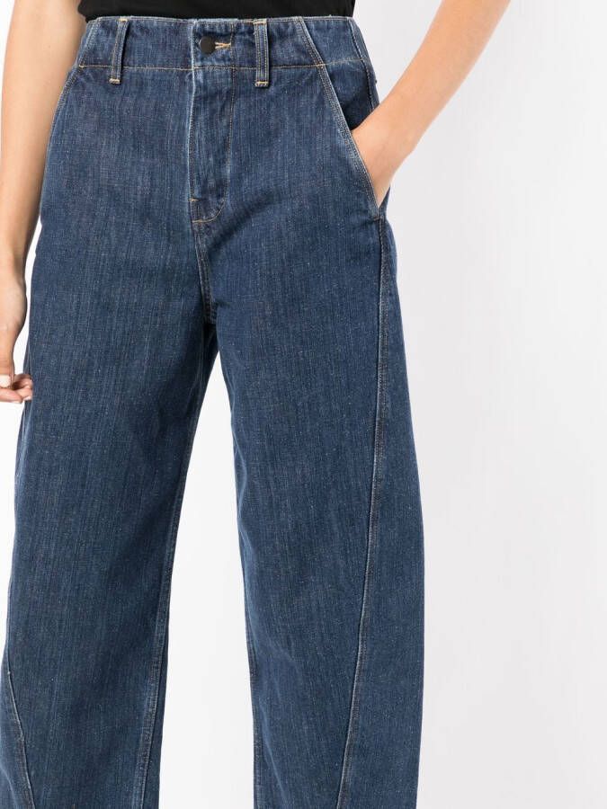 Studio Nicholson Jeans met wijde pijpen Blauw