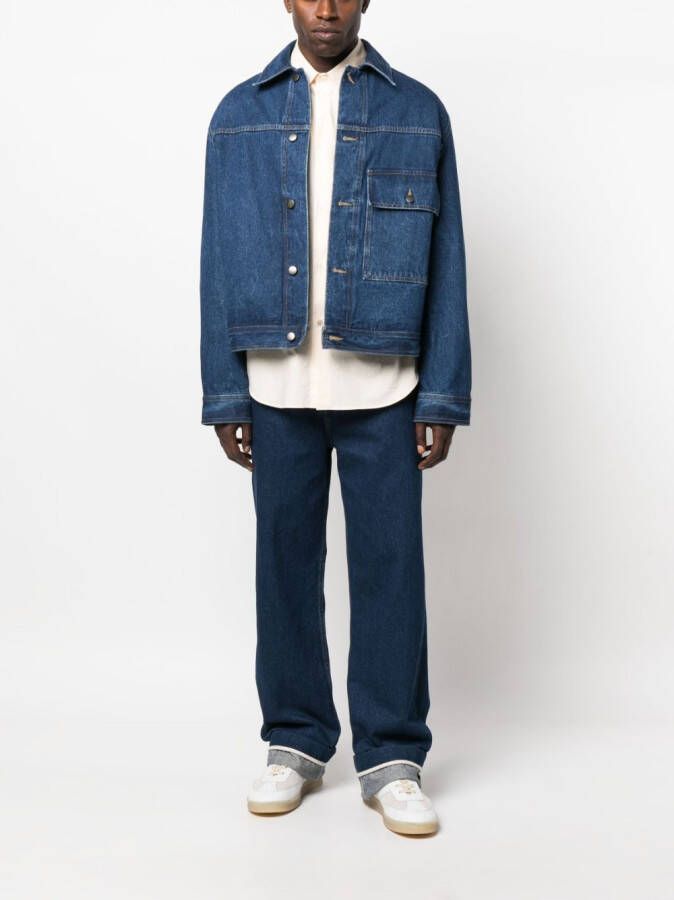 Studio Nicholson Denim jack Blauw