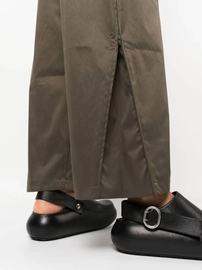 Studio Nicholson Tobas broek met wijde pijpen Groen