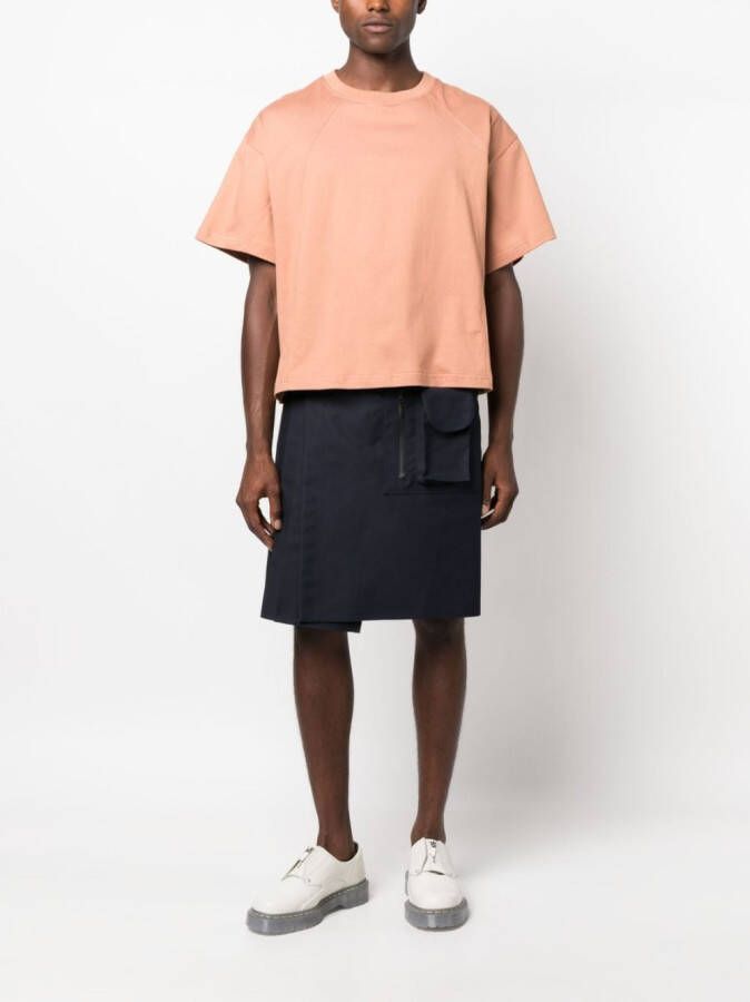 STYLAND T-shirt met jersey vlakken Oranje