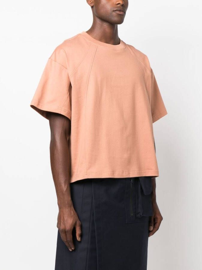 STYLAND T-shirt met jersey vlakken Oranje