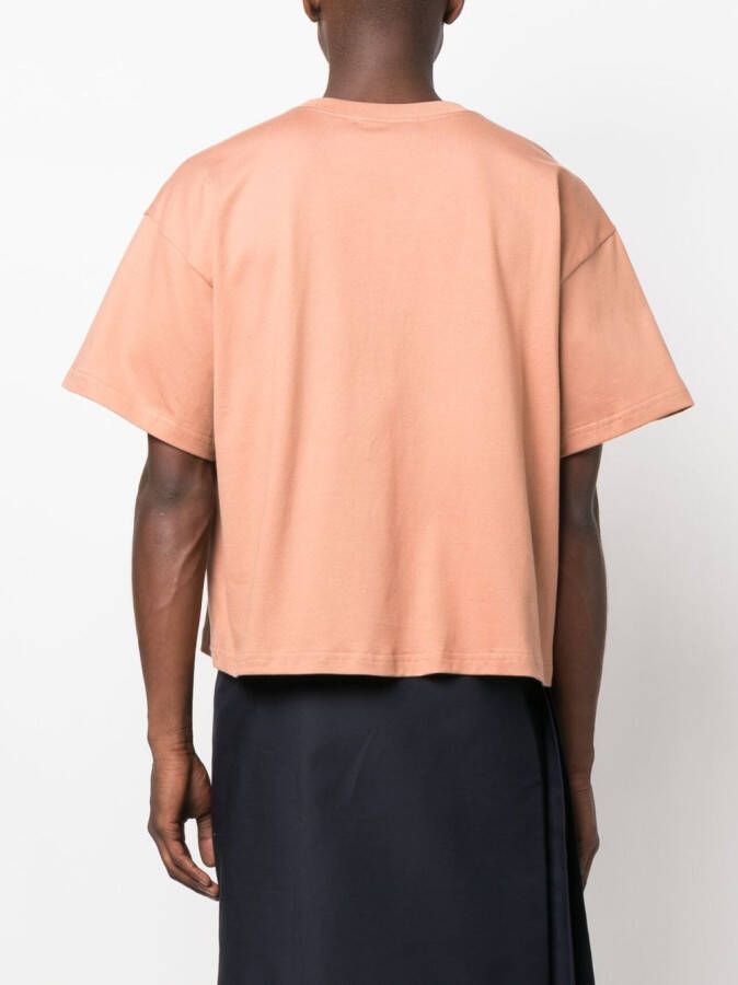 STYLAND T-shirt met jersey vlakken Oranje