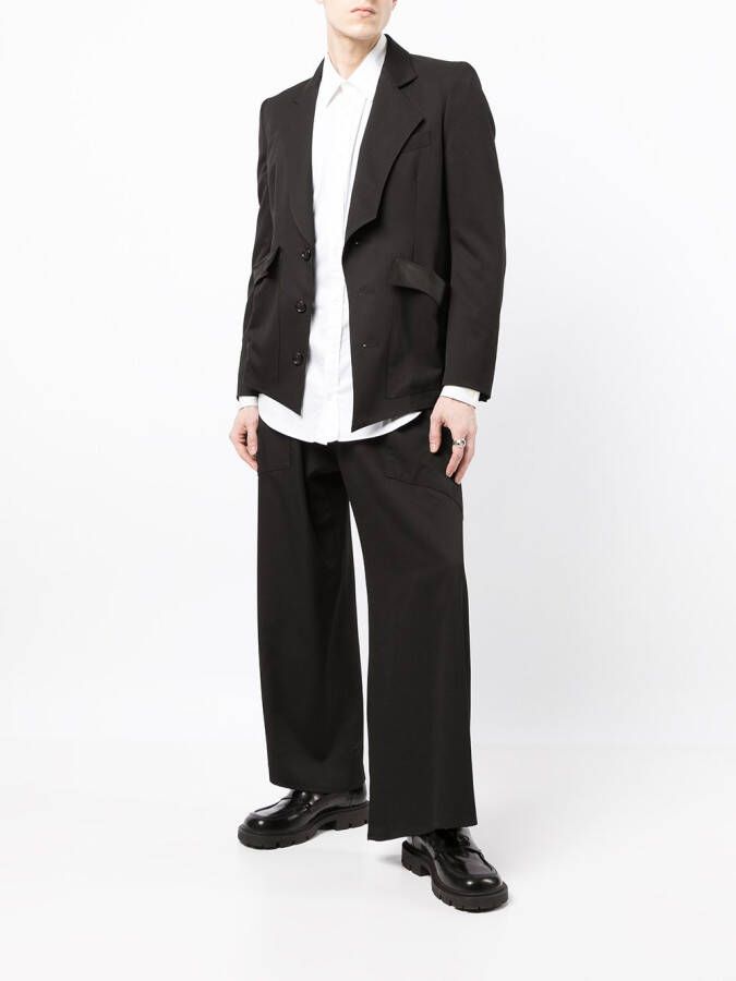 sulvam Blazer met enkele rij knopen Zwart