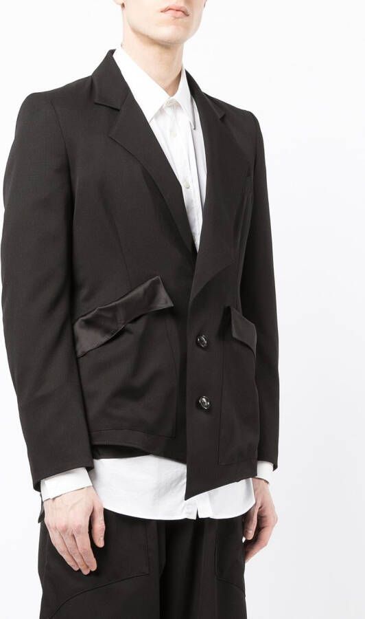 sulvam Blazer met enkele rij knopen Zwart