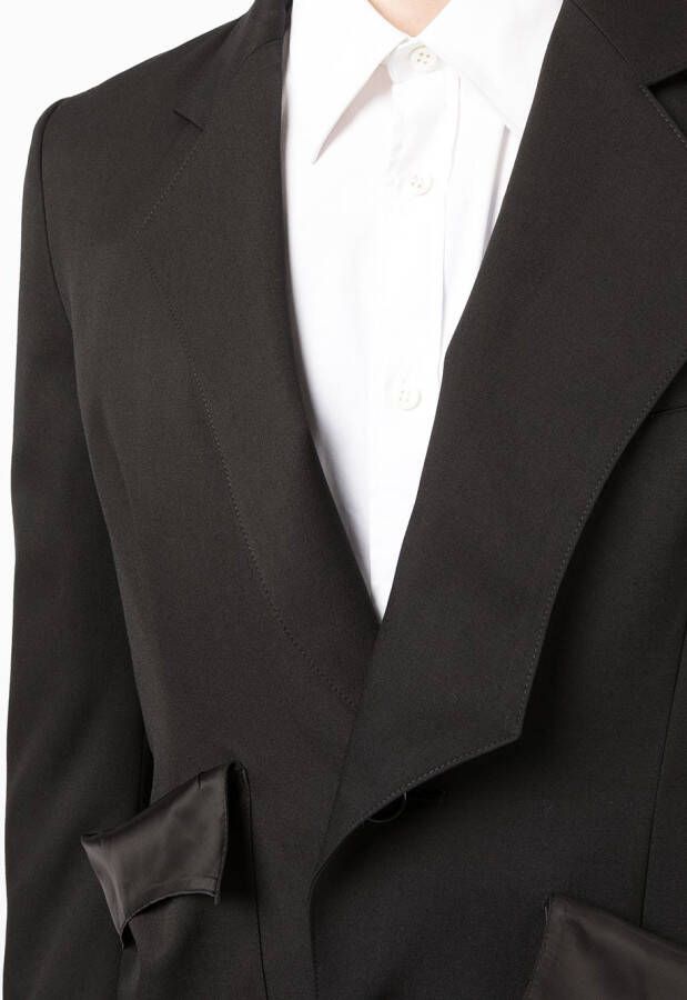 sulvam Blazer met enkele rij knopen Zwart