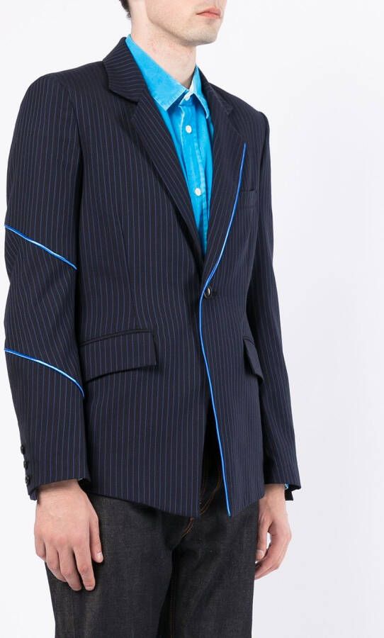sulvam Blazer met krijtstreep Blauw