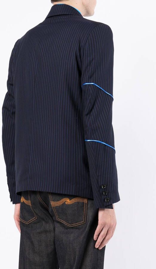 sulvam Blazer met krijtstreep Blauw