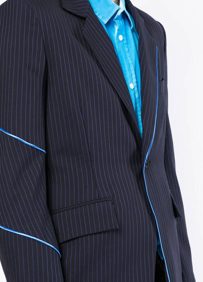 sulvam Blazer met krijtstreep Blauw