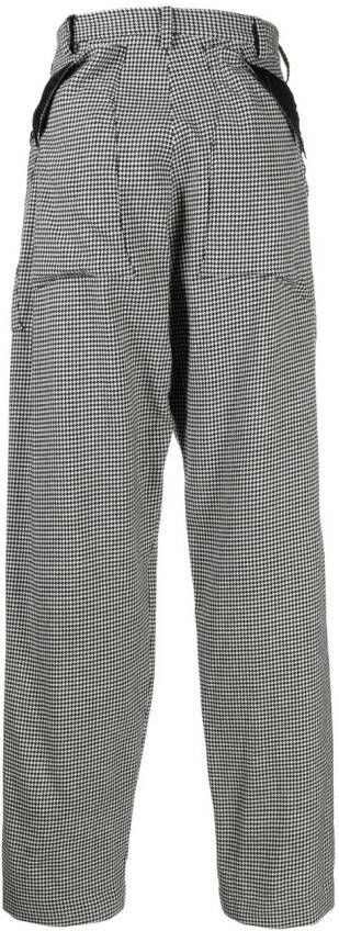 sulvam Broek met pied-de-poule print Wit