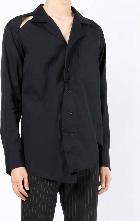 sulvam Button-up overhemd Zwart