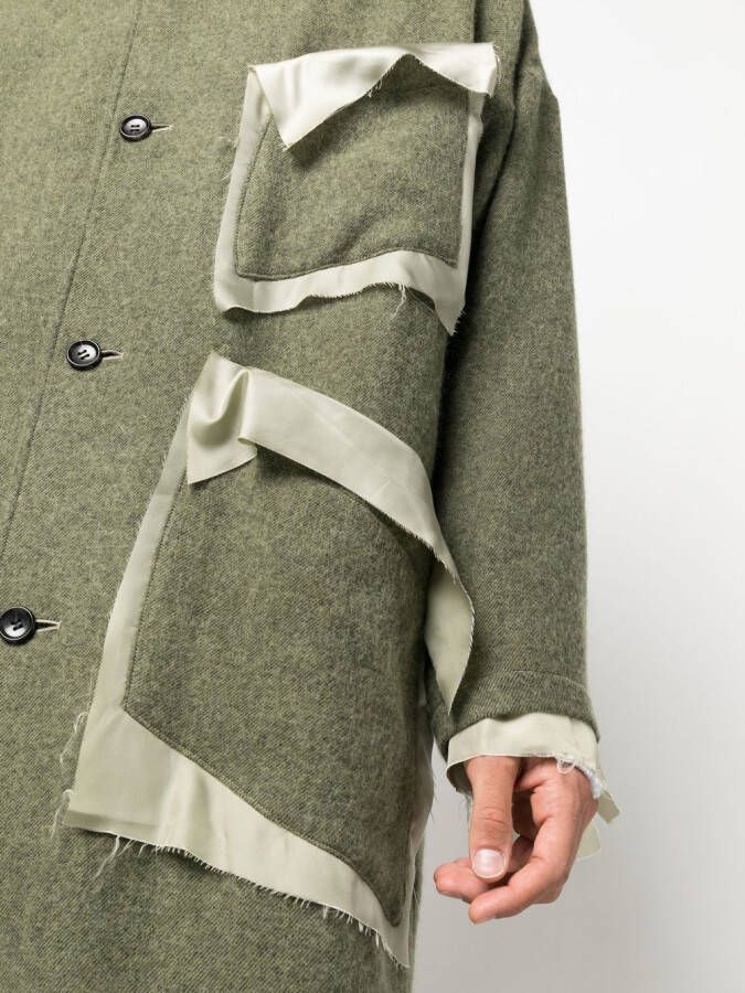sulvam Gedeconstrueerde mantel Groen