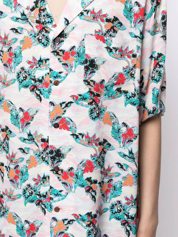 sulvam Overhemd met bloemenprint Veelkleurig