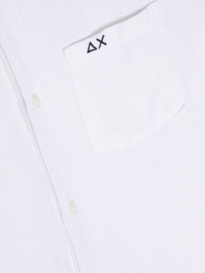 Sun 68 Shirt met geborduurd logo Wit